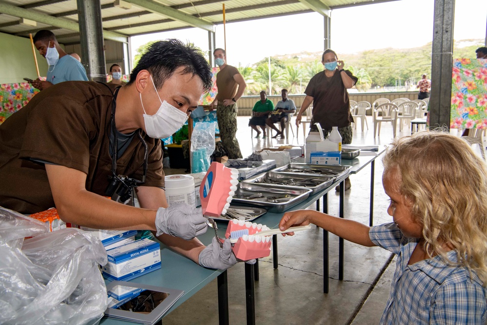 Pacific Partnership 2022 dental professionals conduct dental services at Maranatha Hall