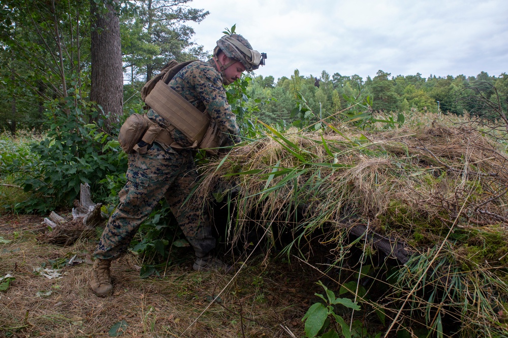 U.S. Marines apply military concealment techniques