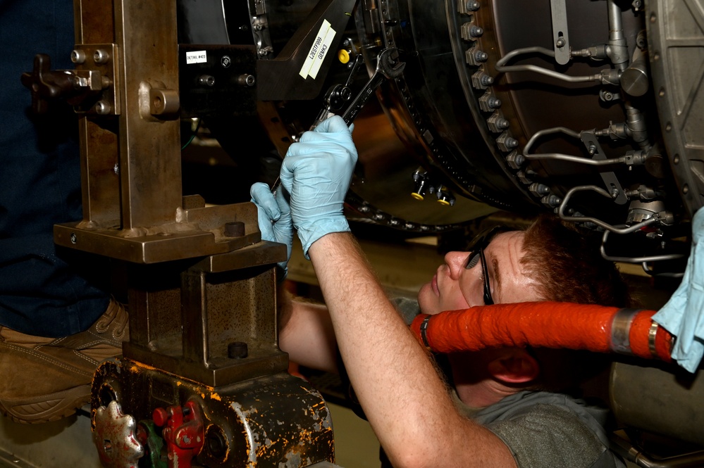 169th Maintenance Squadron engine shop maintenance