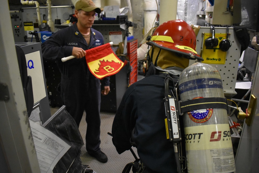 USS Billings Conducts a Damage Control Drill