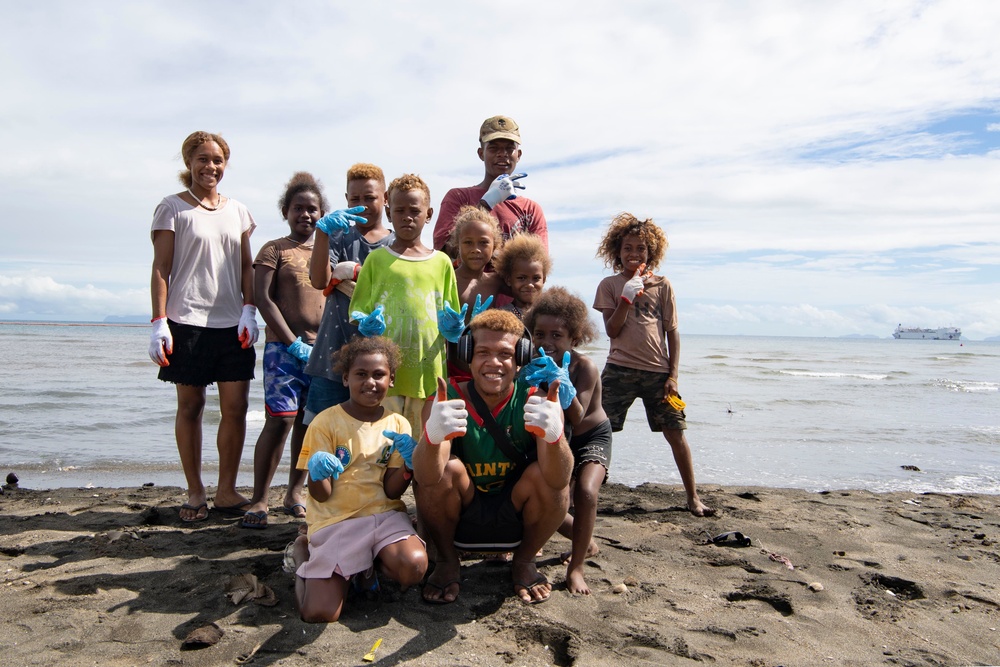 Pacific Partnership 2022 participates in beach clean-up at Mataniko River Mouth