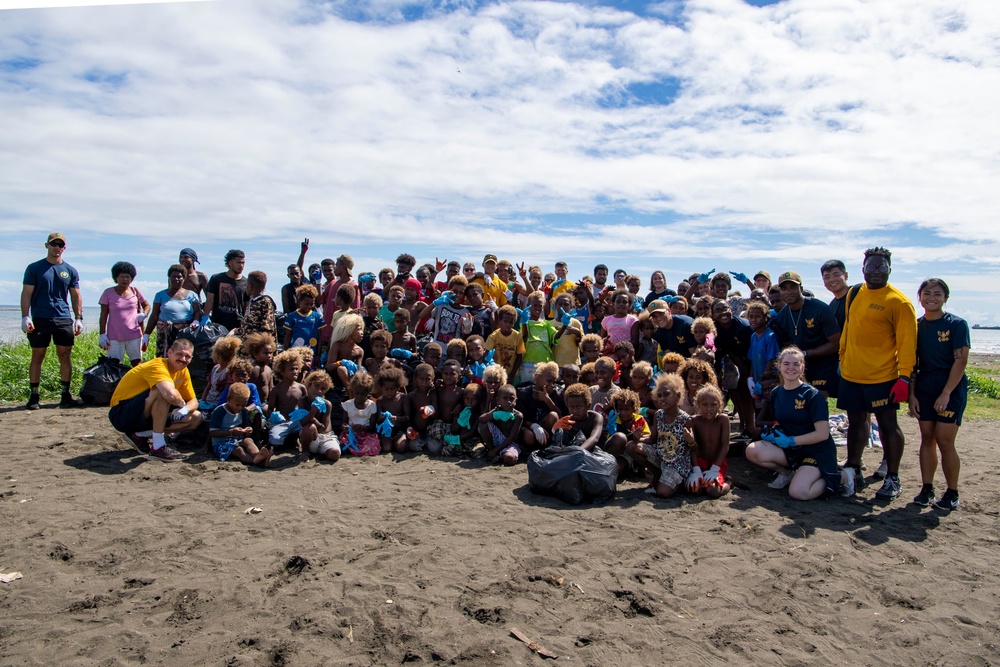 Pacific Partnership 2022 participates in beach clean-up at Mataniko River Mouth