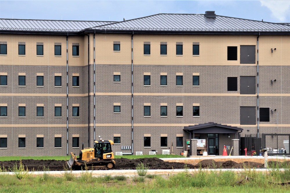 Final exterior grading takes place at fiscal year 2020-funded barracks project at Fort McCoy