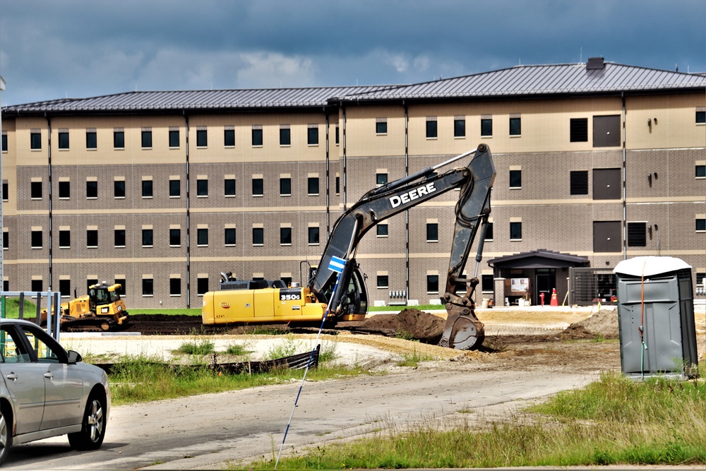 Final exterior grading takes place at fiscal year 2020-funded barracks project at Fort McCoy