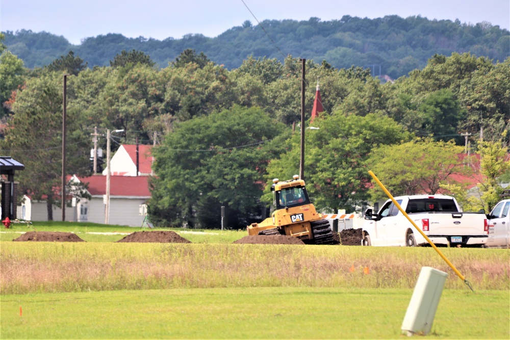 Final exterior grading takes place at fiscal year 2020-funded barracks project at Fort McCoy