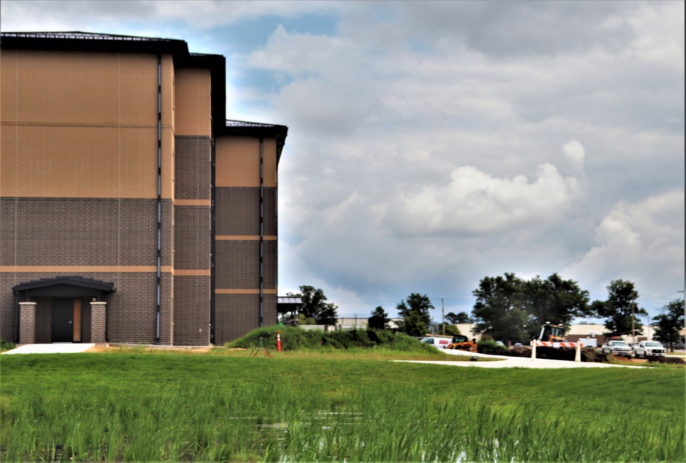 Final exterior grading takes place at fiscal year 2020-funded barracks project at Fort McCoy