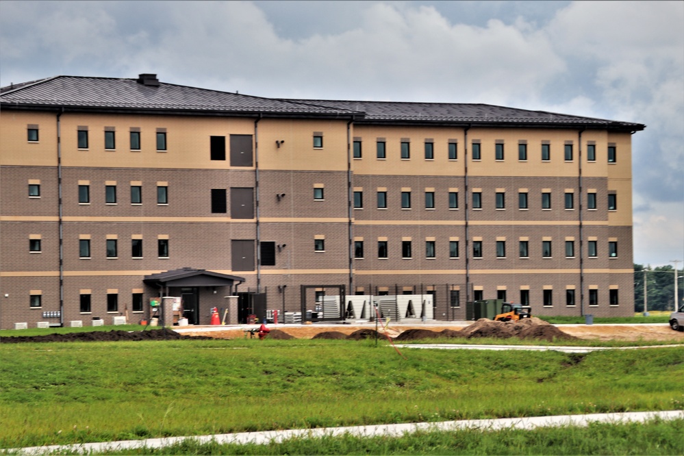 Final exterior grading takes place at fiscal year 2020-funded barracks project at Fort McCoy