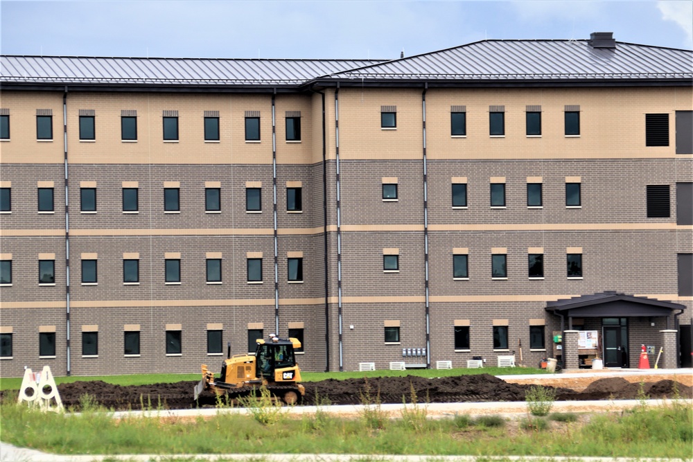 Final exterior grading takes place at fiscal year 2020-funded barracks project at Fort McCoy