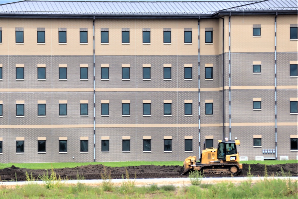 Final exterior grading takes place at fiscal year 2020-funded barracks project at Fort McCoy