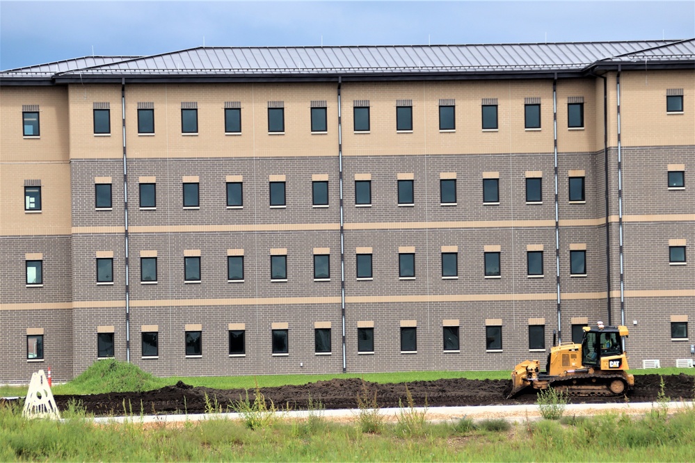 Final exterior grading takes place at fiscal year 2020-funded barracks project at Fort McCoy