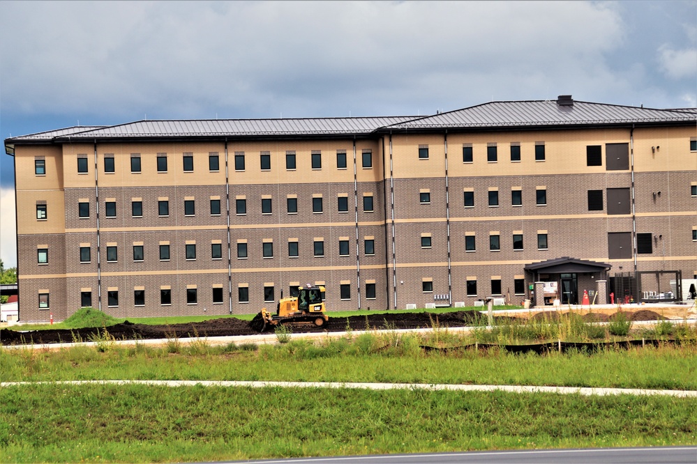 Final exterior grading takes place at fiscal year 2020-funded barracks project at Fort McCoy