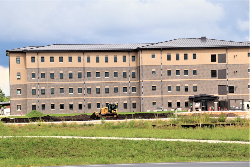 Final exterior grading takes place at fiscal year 2020-funded barracks project at Fort McCoy