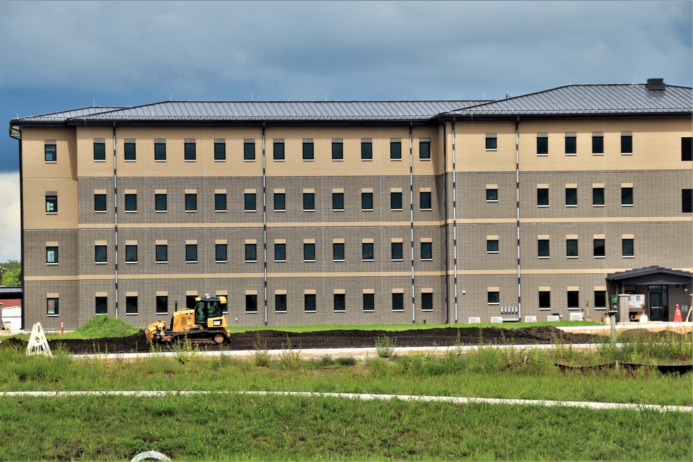 Final exterior grading takes place at fiscal year 2020-funded barracks project at Fort McCoy