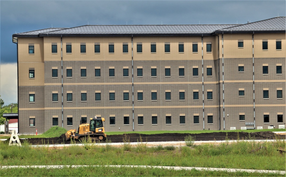 Final exterior grading takes place at fiscal year 2020-funded barracks project at Fort McCoy