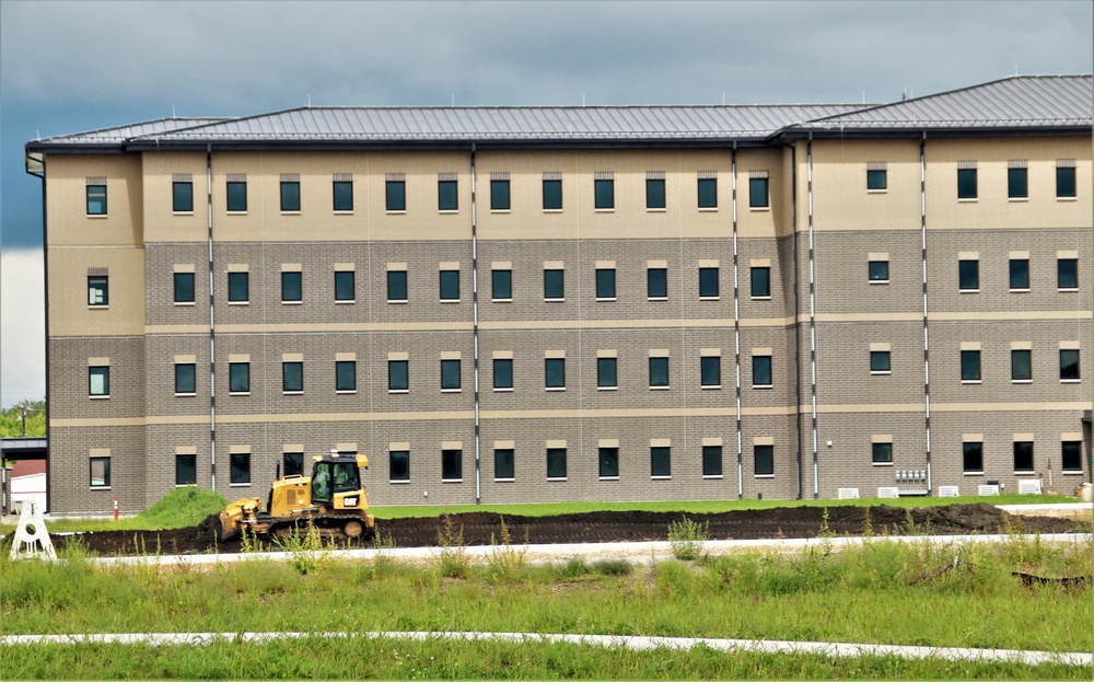 Final exterior grading takes place at fiscal year 2020-funded barracks project at Fort McCoy