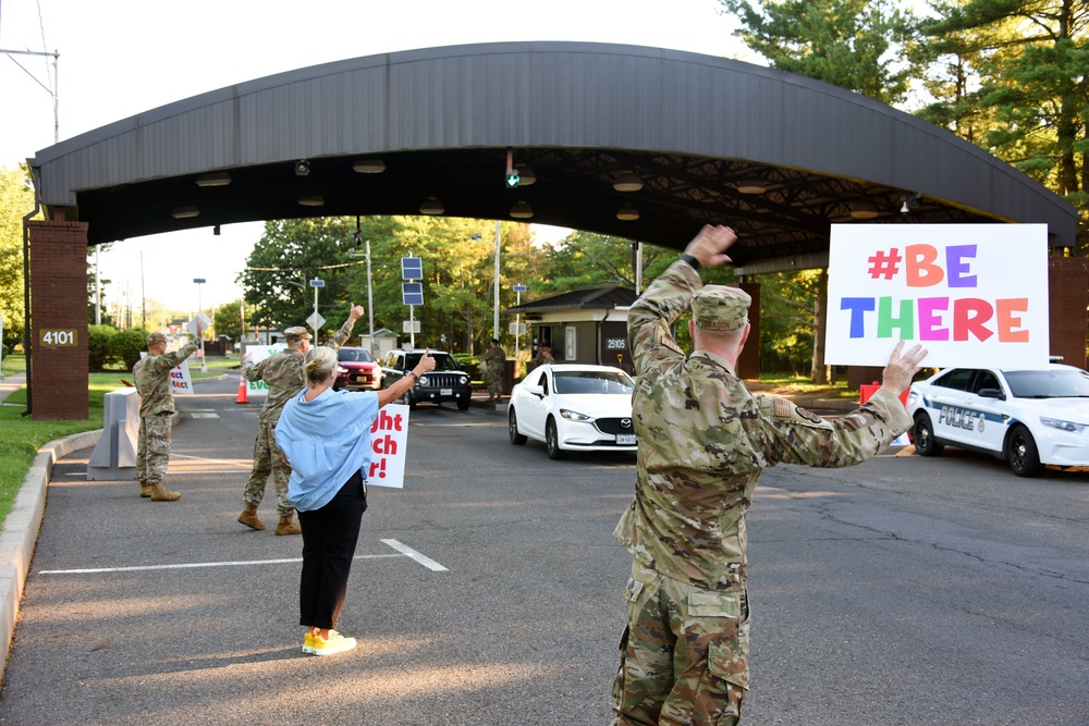 Joint Base MDL leadership promote suicide prevention awareness one sign at a time