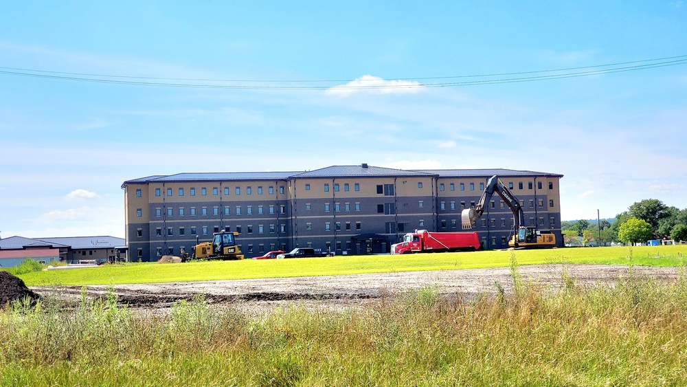 Final exterior grading takes place at fiscal year 2020-funded barracks project at Fort McCoy