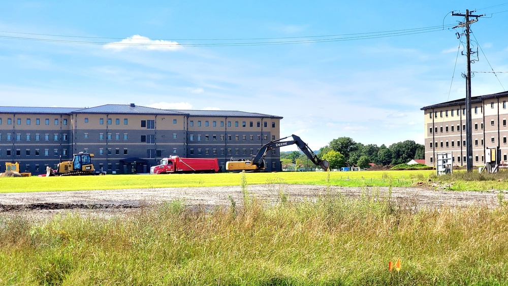 Final exterior grading takes place at fiscal year 2020-funded barracks project at Fort McCoy