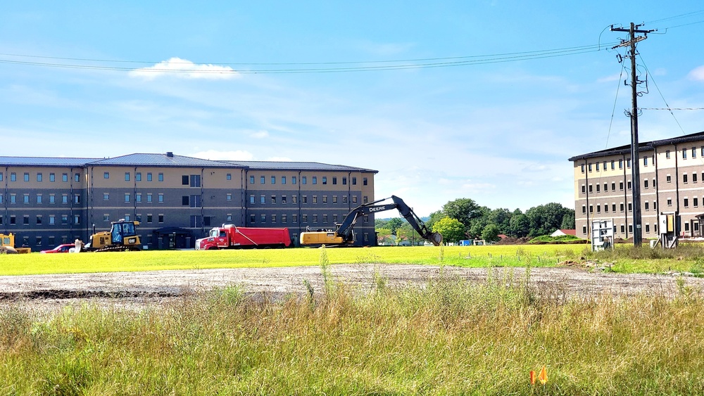 Final exterior grading takes place at fiscal year 2020-funded barracks project at Fort McCoy