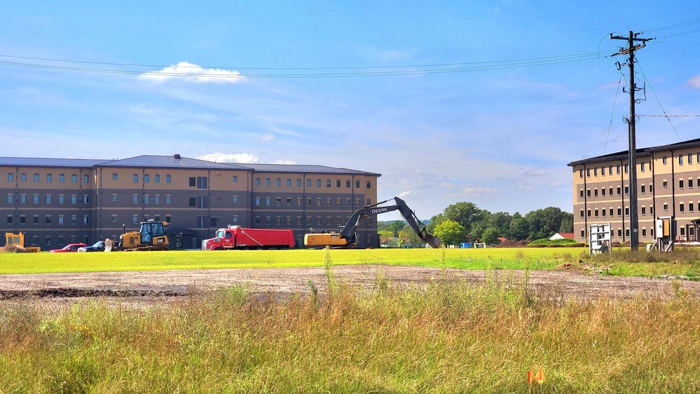 Final exterior grading takes place at fiscal year 2020-funded barracks project at Fort McCoy