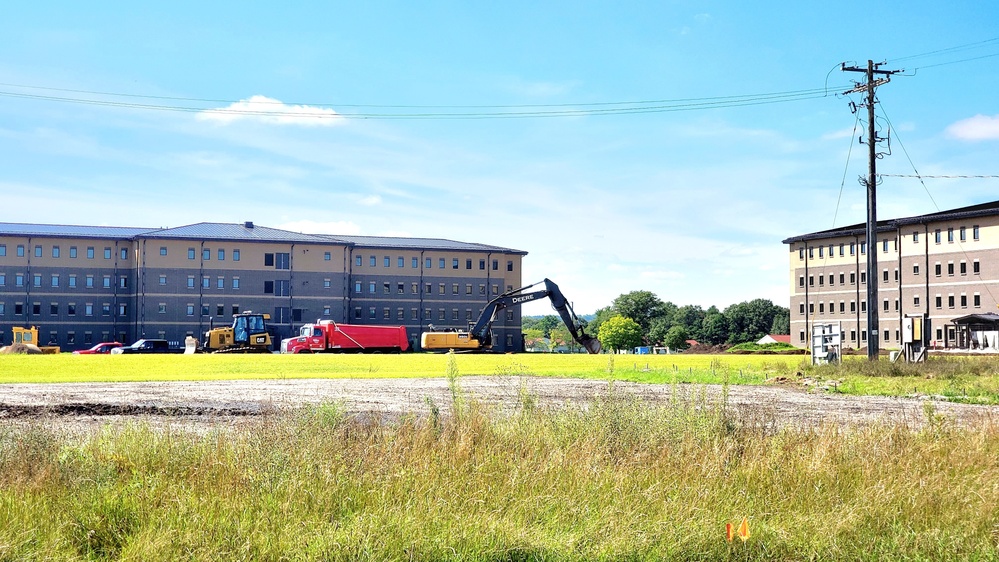 Final exterior grading takes place at fiscal year 2020-funded barracks project at Fort McCoy