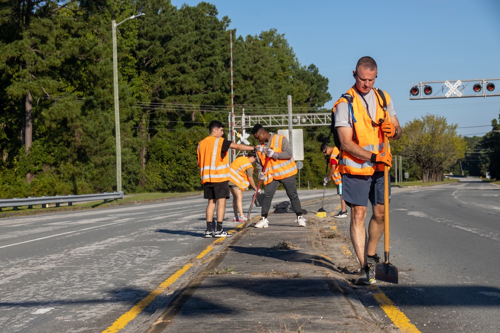 Single Marine Program Conducts Base Clean-Up