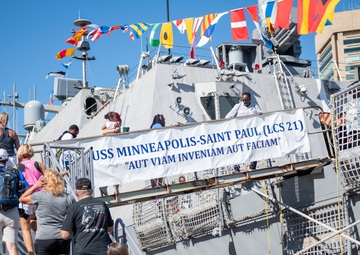 Visitors to the Baltimore Inner Harbor Tour USS Minneapolis-Saint Paul