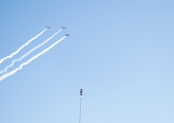 Three T-6 II Aircraft Flyover the Baltimore Inner Harbor