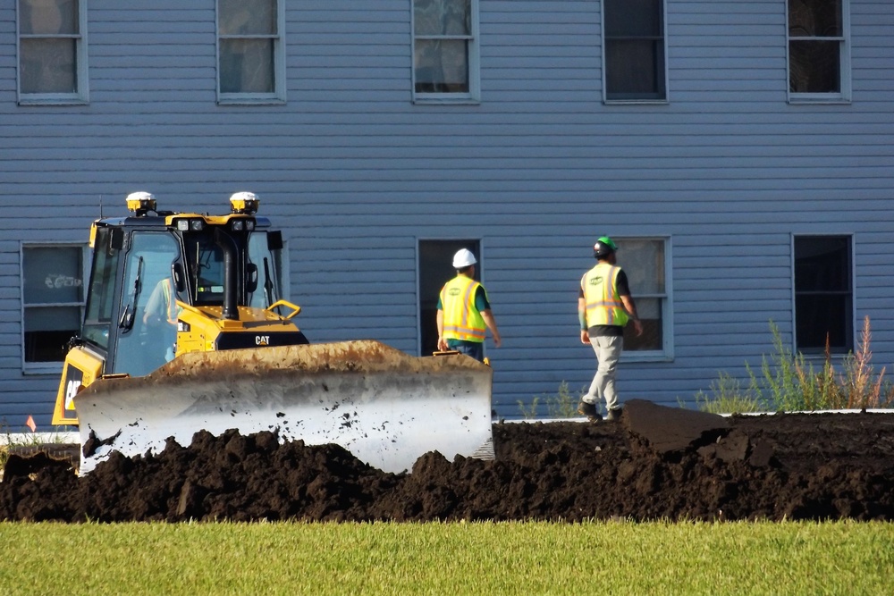 Contractor completes exterior landscaping work for Fort McCoy's FY '20 barracks project