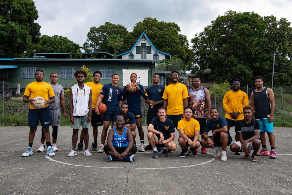 Pacific Partnership 2022 participate in basketball game