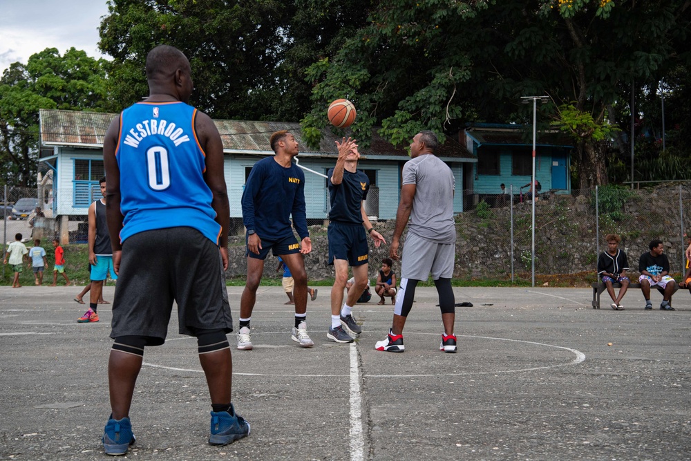 Pacific Partnership 2022 participate in basketball game