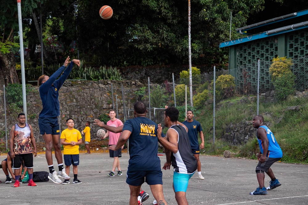 Pacific Partnership 2022 participate in basketball game