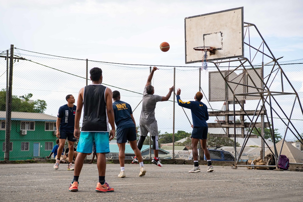 Pacific Partnership 2022 participate in basketball game