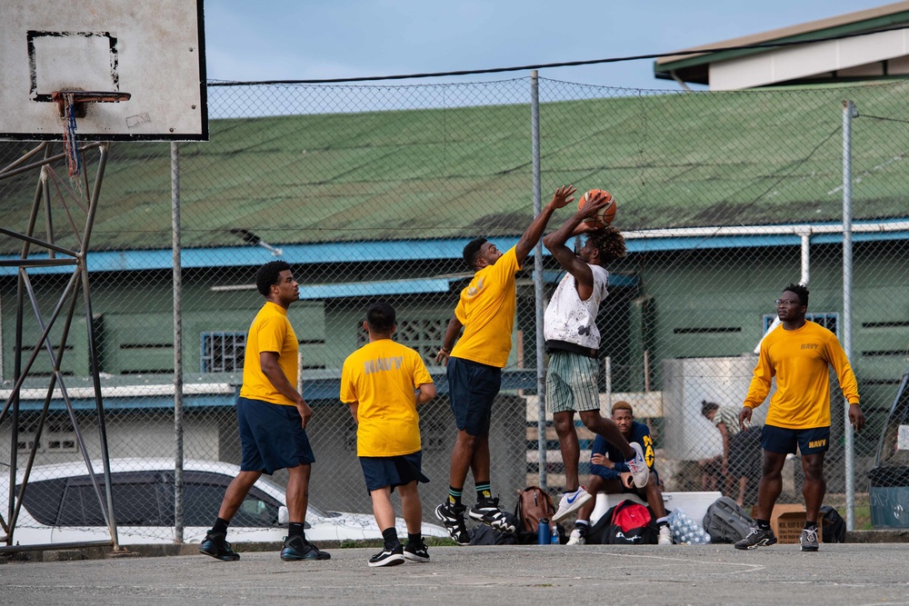 Pacific Partnership 2022 participate in basketball game