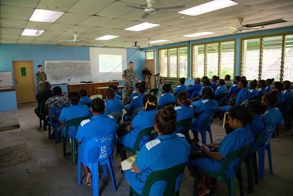 Pacific Partnership 2022 Personnel teach Trauma Evaluation and Management to Students at the Solomon Islands National University School of Nursing in Honiara