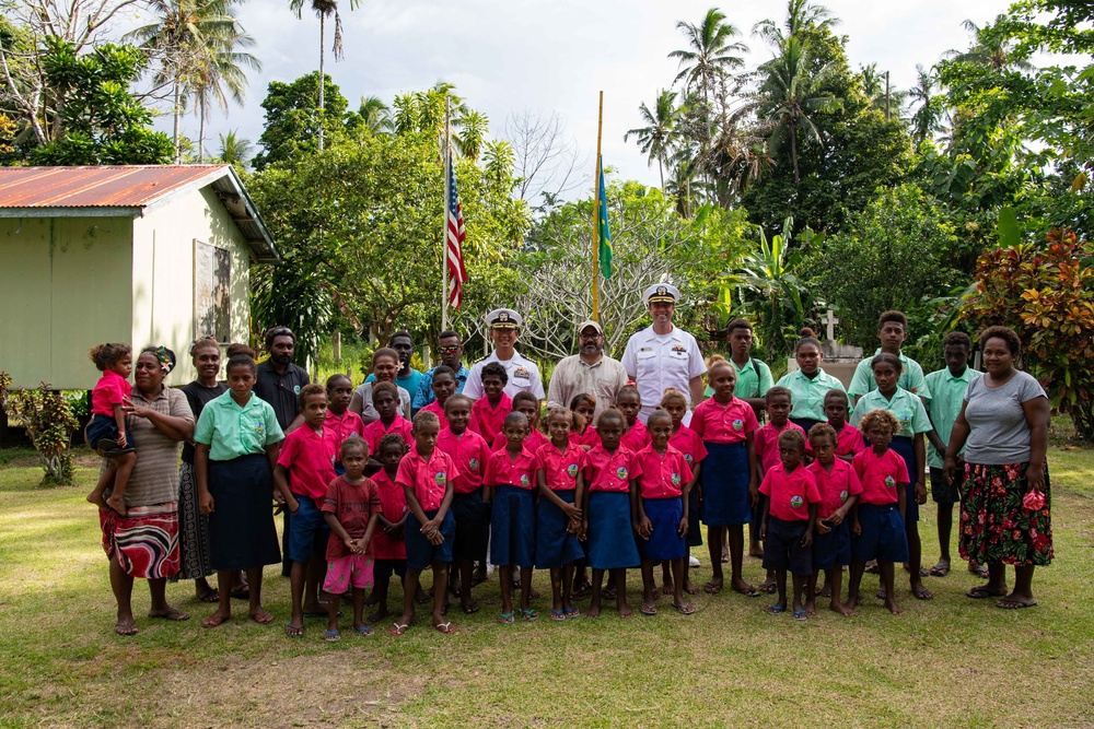 Pacific Partnership 2022 Mission Commander visits Sir Jacob C. Vouza Memorial School