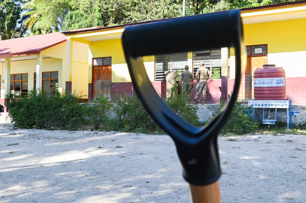 Civil engineers begin renovation on a school for Pacific Angel 22-4