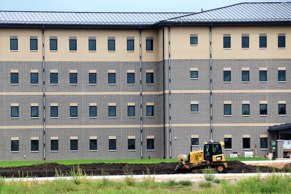 Contractor completes exterior landscaping work for Fort McCoy's FY '20 barracks project