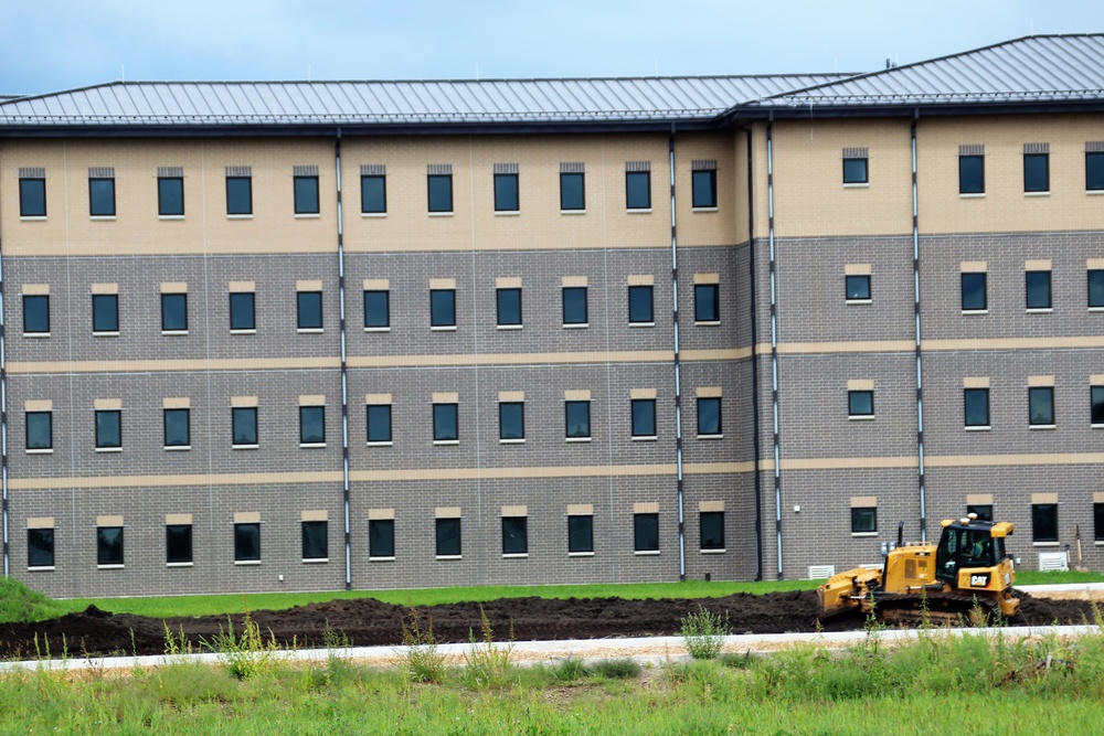 Contractor completes exterior landscaping work for Fort McCoy's FY '20 barracks project