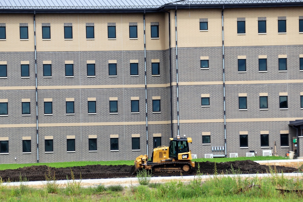 Contractor completes exterior landscaping work for Fort McCoy's FY '20 barracks project