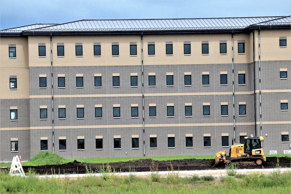 Contractor completes exterior landscaping work for Fort McCoy's FY '20 barracks project