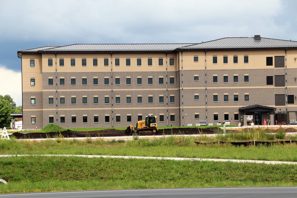 Contractor completes exterior landscaping work for Fort McCoy's FY '20 barracks project
