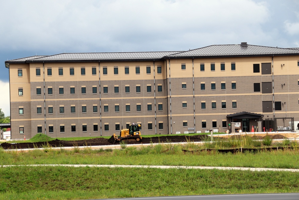 Contractor completes exterior landscaping work for Fort McCoy's FY '20 barracks project