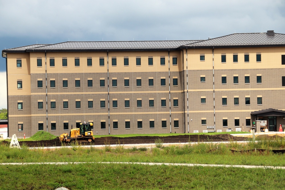 Contractor completes exterior landscaping work for Fort McCoy's FY '20 barracks project