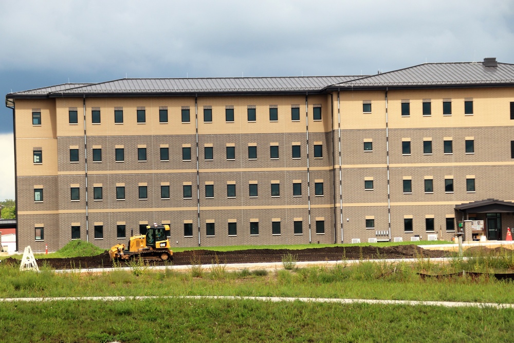 Contractor completes exterior landscaping work for Fort McCoy's FY '20 barracks project