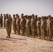 Task Force Spartan soldiers stand in formation during the opening ceremony for Exercise Eager Lion 2022