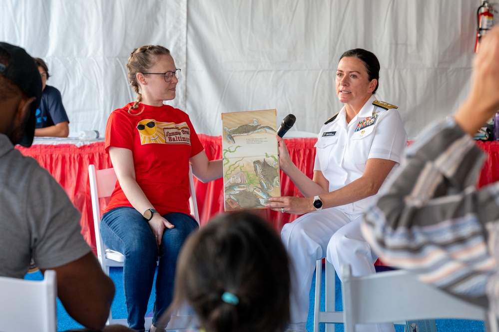 Rear Adm. Lacore Reads to Children at Maryland Fleet Week and Flyover