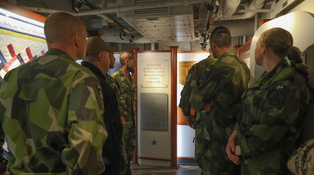 Swedish Soldiers Visit USS Arlington