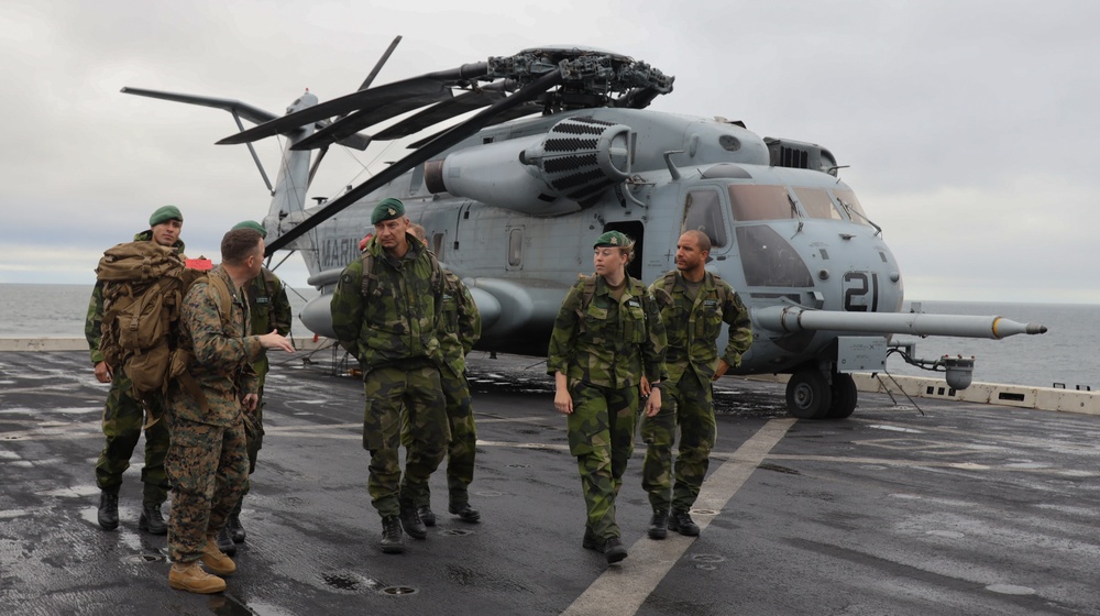 Swedish Soldiers Visit USS Arlington