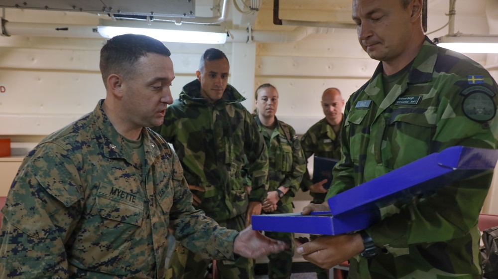 Swedish Soldiers Visit USS Arlington